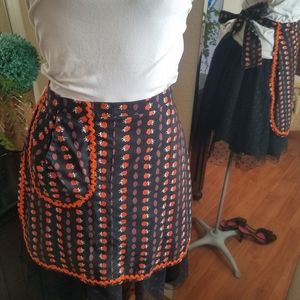 Handmade Vintage cute bright orange lined apron🧡